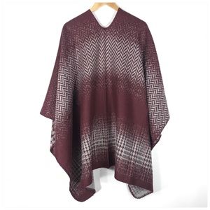 Sweaters - HOUNDSTOOTH GRADATION RUANA -BLANKET STITCH DETAIL Sweaters - HOUNDSTOOTH GRADATION RUANA -BLANKET STITCH DETAIL